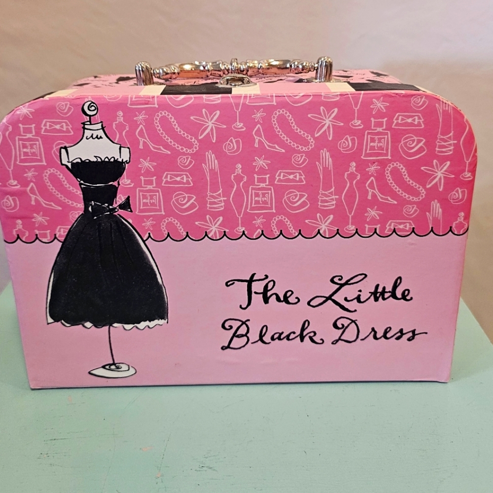 Pink Decorative Wristlet Clutch with 'The Little Black Dress' Design